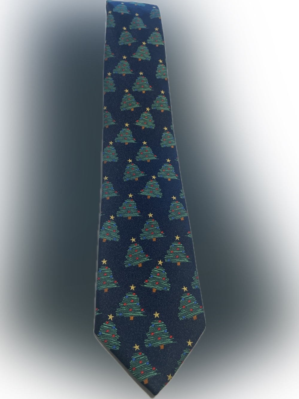 Classic Navy Christmas Tree Men's Tie